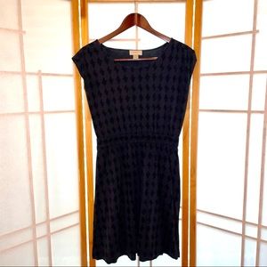 Black Patterned Casual Dress from Loft